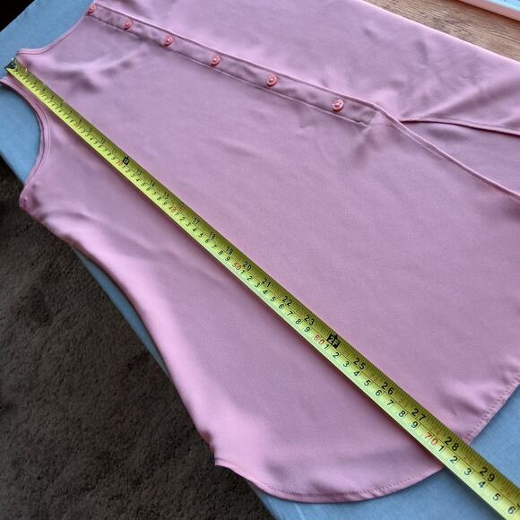 Ann Taylor LOFT Pink Back Button Tank Top Medium tunic classic modern twee - Picture 11 of 12